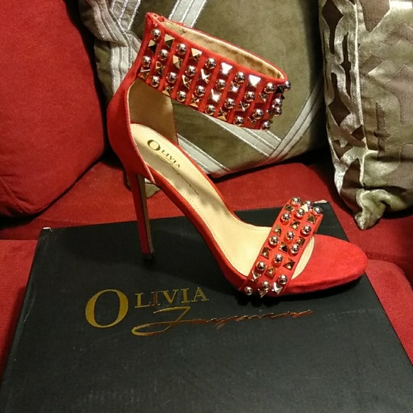 Vinny by Olivia Jaymes in Red Suede - Picture 1 of 2